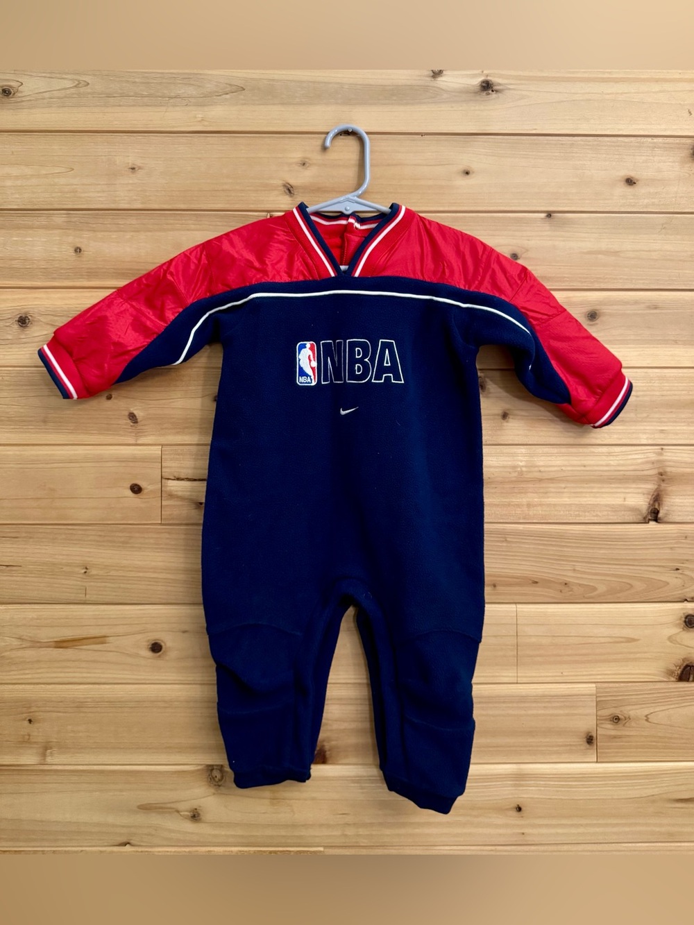 Y2K Vintage Nike 12M NBA Basketball Nylon Fleece One Piece Cozy